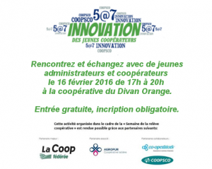 5@7 Innovation des jeunes coopérateurs @ La coopérative du Divan Orange | Montréal | Québec | Canada